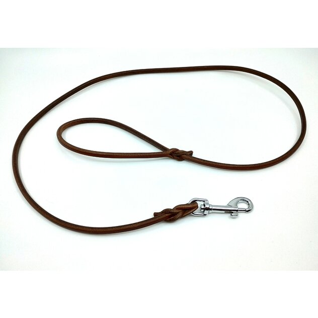 vodítko kožene guľaté hnedé 01-